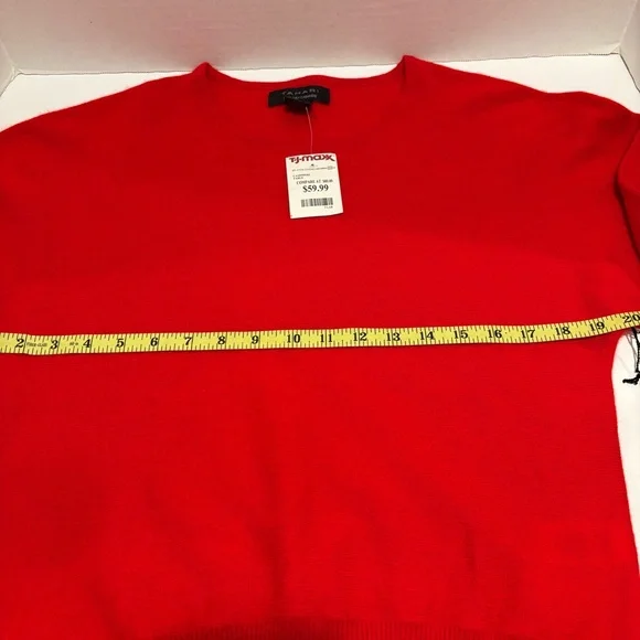 Red Cashmere Tahari Sweater Size Small. New With Tags - Picture 4 of 12
